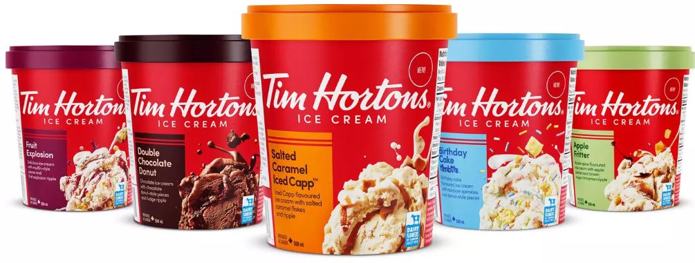 Tim Hortons Ice Cream Menu